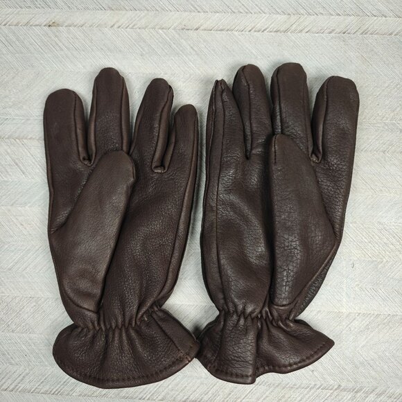 Vintage Women's Winter Gloves Dark Brown Leather Lined Size Large - Picture 2 of 4